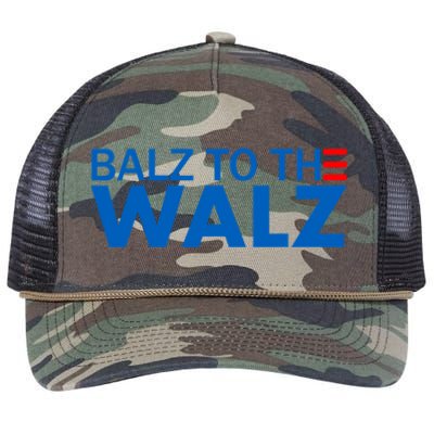 Balz To The Walz 2024 Kamala Harris Tim Waltz Election Retro Rope Trucker Hat Cap