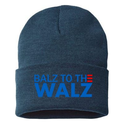 Balz To The Walz 2024 Kamala Harris Tim Waltz Election Sustainable Knit Beanie