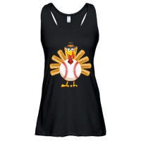 Baseball Turkey Thanksgiving Ladies Essential Flowy Tank