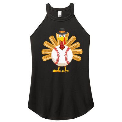 Baseball Turkey Thanksgiving Women's Perfect Tri Rocker Tank