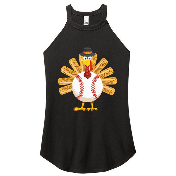 Baseball Turkey Thanksgiving Women's Perfect Tri Rocker Tank