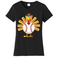 Baseball Turkey Thanksgiving Women's T-Shirt