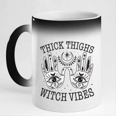 Boho Thick Thighs Witch Vibes 11oz Black Color Changing Mug