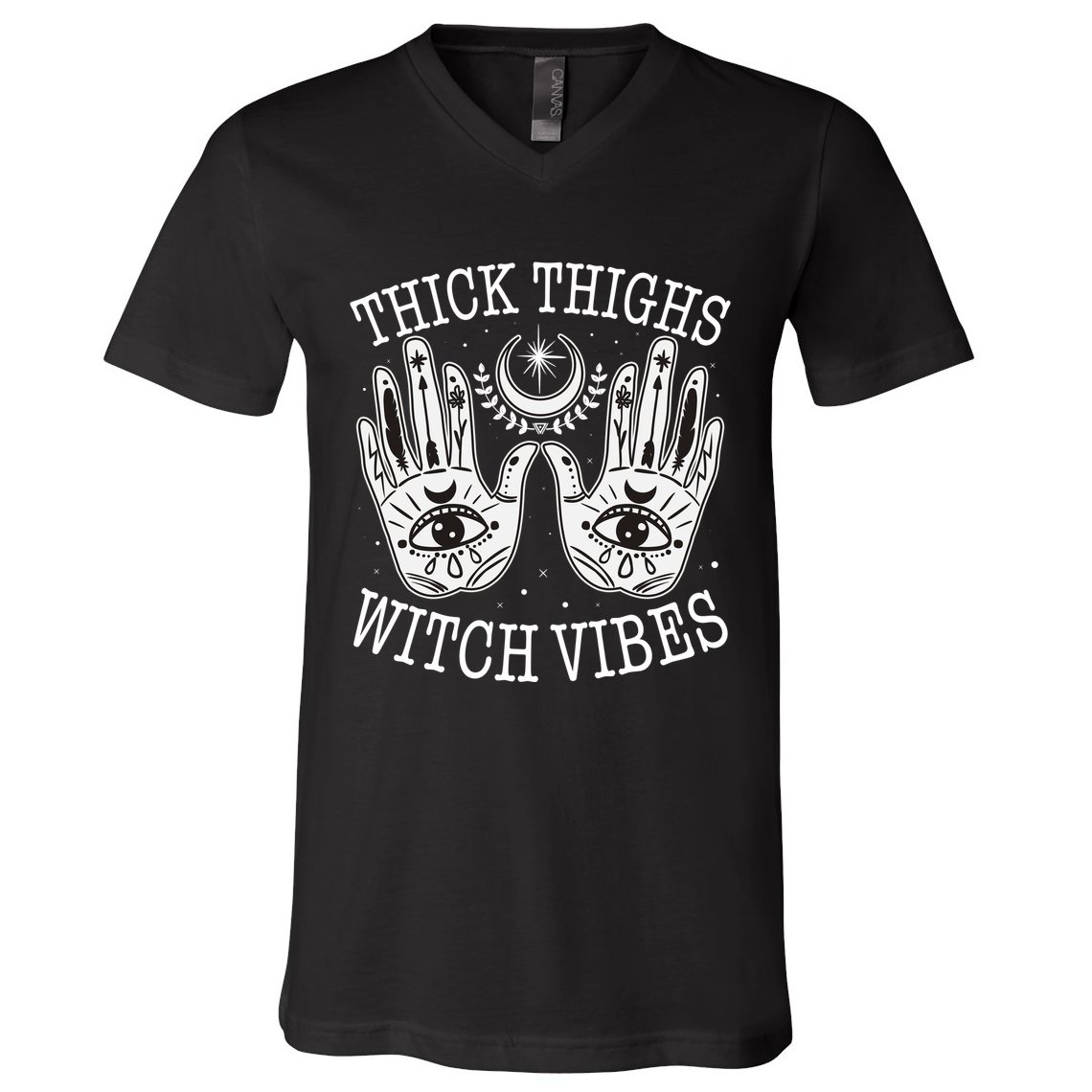 Boho Thick Thighs Witch Vibes V-Neck T-Shirt