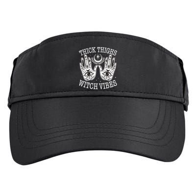 Boho Thick Thighs Witch Vibes Adult Drive Performance Visor