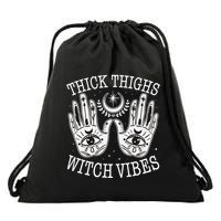 Boho Thick Thighs Witch Vibes Drawstring Bag