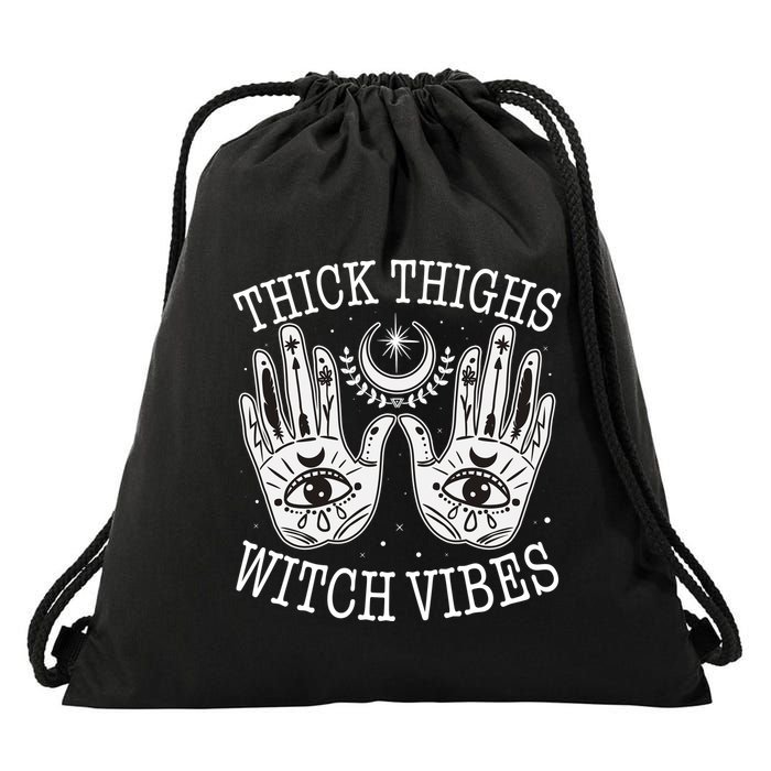 Boho Thick Thighs Witch Vibes Drawstring Bag