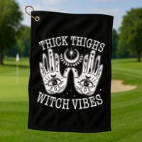 Boho Thick Thighs Witch Vibes Golf Towel