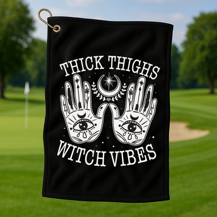 Boho Thick Thighs Witch Vibes Golf Towel