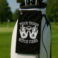 Boho Thick Thighs Witch Vibes Golf Towel