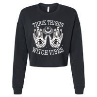 Boho Thick Thighs Witch Vibes Cropped Pullover Crew