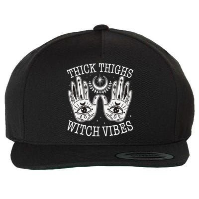 Boho Thick Thighs Witch Vibes Wool Snapback Cap