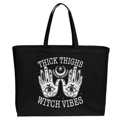 Boho Thick Thighs Witch Vibes Cotton Canvas Jumbo Tote