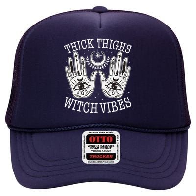 Boho Thick Thighs Witch Vibes High Crown Mesh Back Trucker Hat