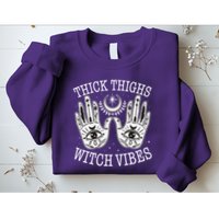 Boho Thick Thighs Witch Vibes Sweatshirt
