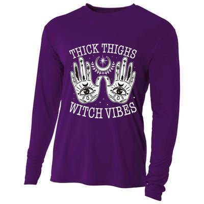 Boho Thick Thighs Witch Vibes Cooling Performance Long Sleeve Crew