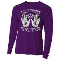 Boho Thick Thighs Witch Vibes Cooling Performance Long Sleeve Crew