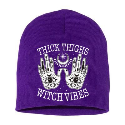 Boho Thick Thighs Witch Vibes Short Acrylic Beanie