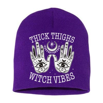 Boho Thick Thighs Witch Vibes Short Acrylic Beanie