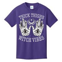 Boho Thick Thighs Witch Vibes Kids T-Shirt