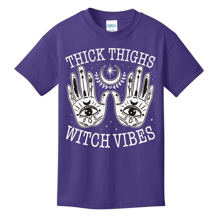 Boho Thick Thighs Witch Vibes Kids T-Shirt