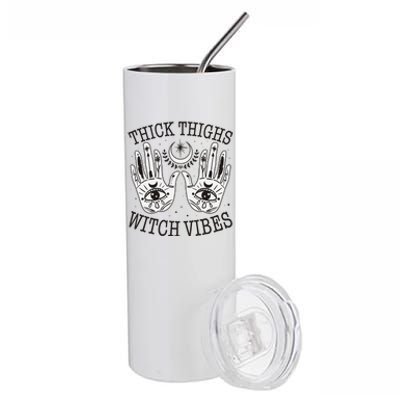 Boho Thick Thighs Witch Vibes Stainless Steel Tumbler