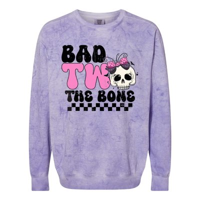 Bad Two The Bone Birthday 2nd Halloween Birthday Colorblast Crewneck Sweatshirt