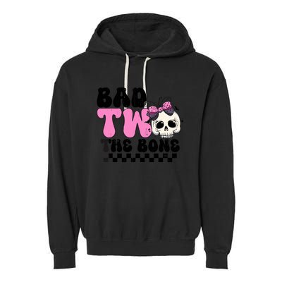 Bad Two The Bone Birthday 2nd Halloween Birthday Garment-Dyed Fleece Hoodie