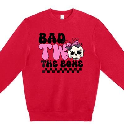 Bad Two The Bone Birthday 2nd Halloween Birthday Premium Crewneck Sweatshirt