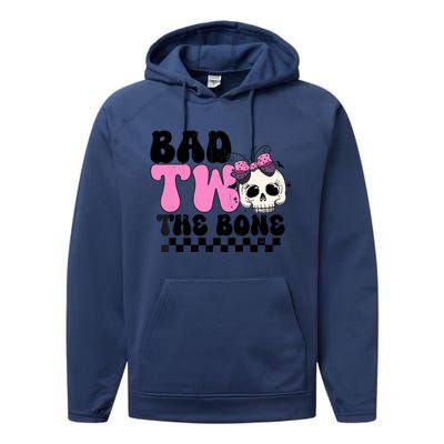 Bad Two The Bone Birthday 2nd Halloween Birthday Performance Fleece Hoodie