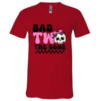 Bad Two The Bone Birthday 2nd Halloween Birthday V-Neck T-Shirt