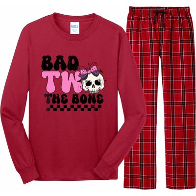 Bad Two The Bone Birthday 2nd Halloween Birthday Long Sleeve Pajama Set