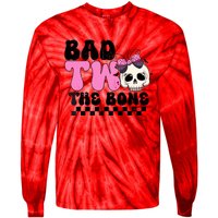 Bad Two The Bone Birthday 2nd Halloween Birthday Tie-Dye Long Sleeve Shirt