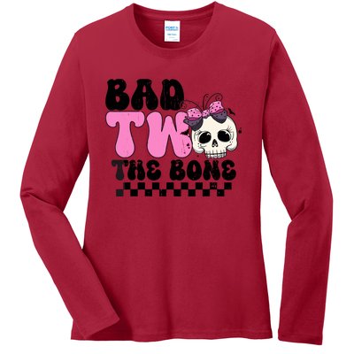 Bad Two The Bone Birthday 2nd Halloween Birthday Ladies Long Sleeve Shirt