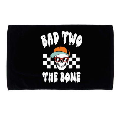 Bad Two The Bone Funny 2nd Birthday Halloween Skeleton Boy Microfiber Hand Towel