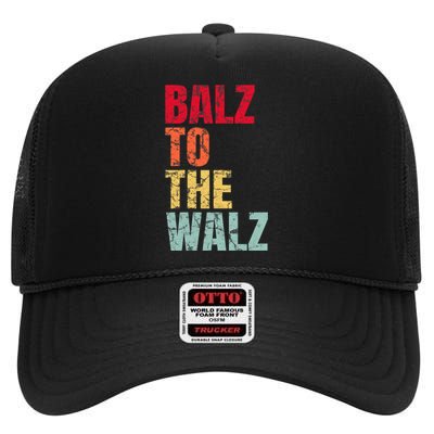 Balz To The Walz Harris Walz 2024 High Crown Mesh Back Trucker Hat