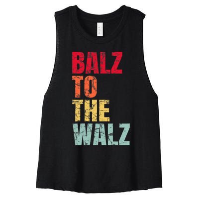 Balz To The Walz Harris Walz 2024 Women's Racerback Cropped Tank