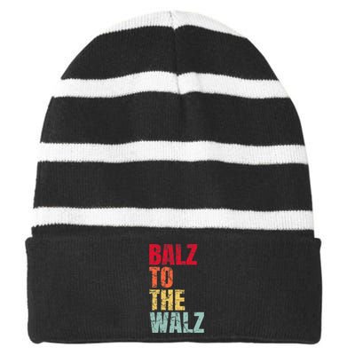 Balz To The Walz Harris Walz 2024 Striped Beanie with Solid Band