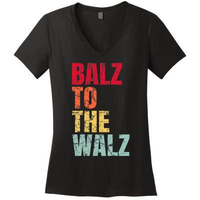 Balz To The Walz Harris Walz 2024 Women's V-Neck T-Shirt