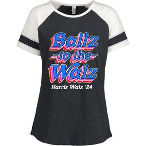 Ballz To The Walz Harris Walz 2024 Enza Ladies Jersey Colorblock Tee