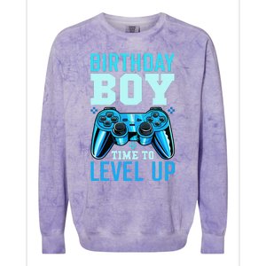 Birthday Time to Level Up Matching Video Gamer Birthday Colorblast Crewneck Sweatshirt