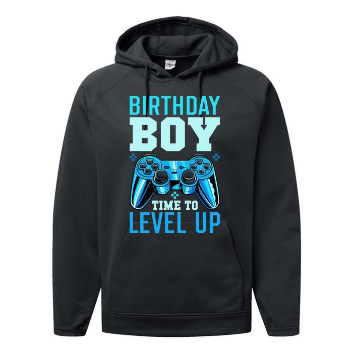 Birthday Time to Level Up Matching Video Gamer Birthday Performance Fleece Hoodie