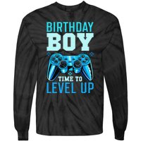 Birthday Time to Level Up Matching Video Gamer Birthday Tie-Dye Long Sleeve Shirt