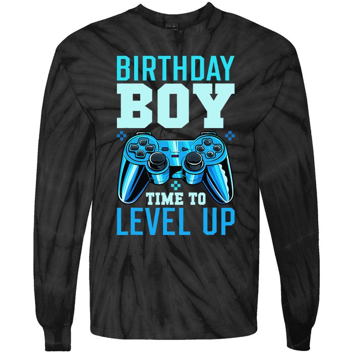 Birthday Time to Level Up Matching Video Gamer Birthday Tie-Dye Long Sleeve Shirt