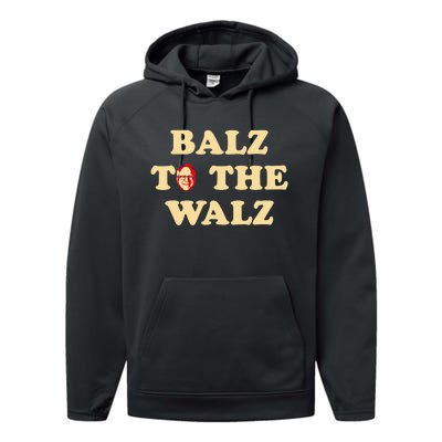 Balz To The Walz Harris Walz 47 President 24 Election Funny Performance Fleece Hoodie