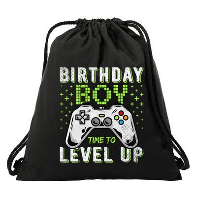 Birthday Time To Level Up Video Game Birthday Drawstring Bag