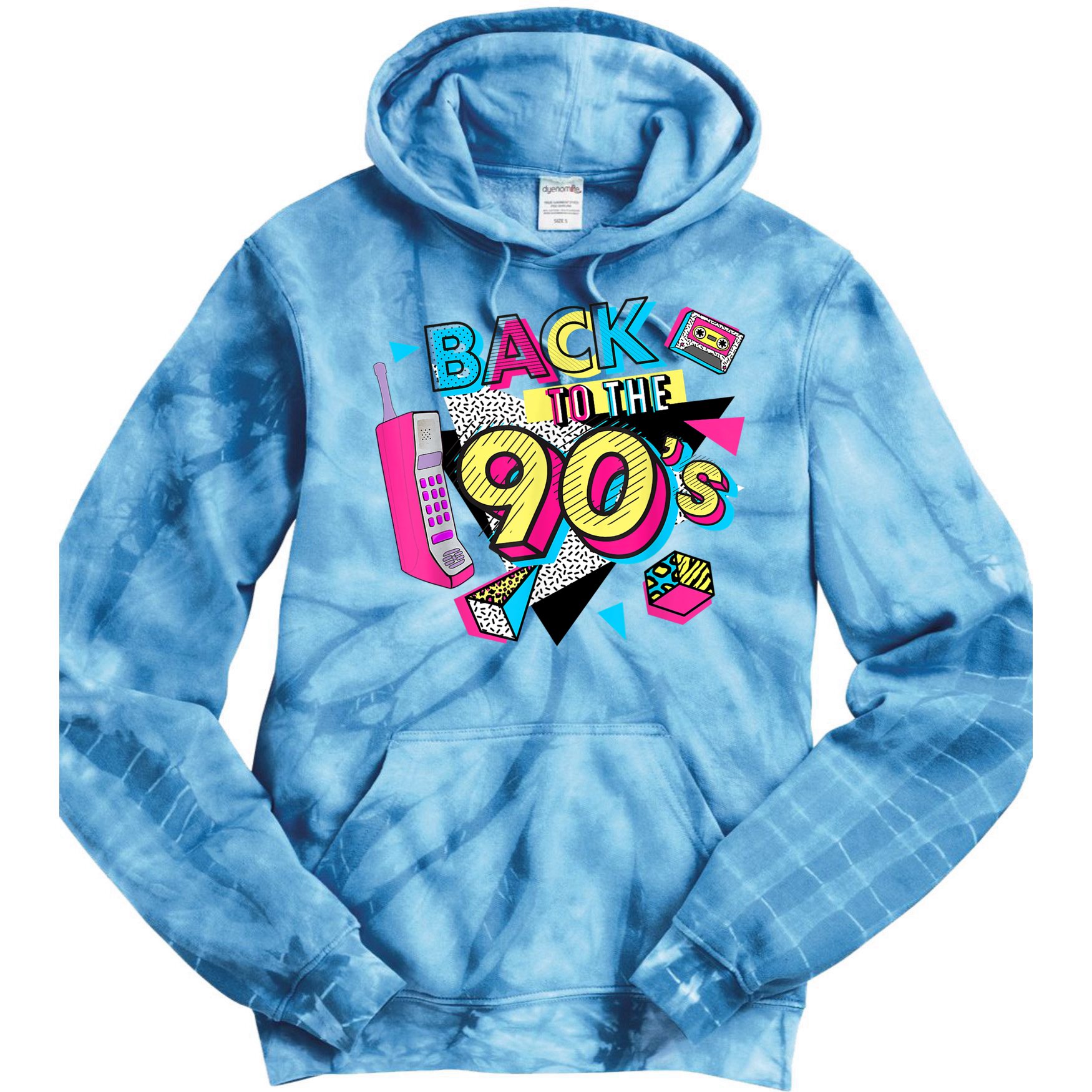 Back To The 90s Outfits Retro Costume Party Cassette Tape Tie Dye Hoodie