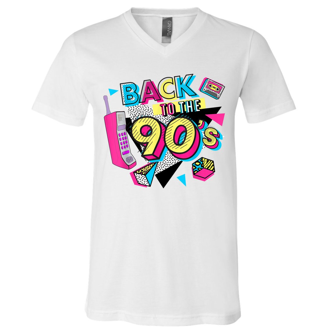 Back To The 90s Outfits Retro Costume Party Cassette Tape V-Neck T-Shirt