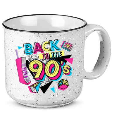 Back To The 90s Outfits Retro Costume Party Cassette Tape 15oz Campfire Ceramic Mug