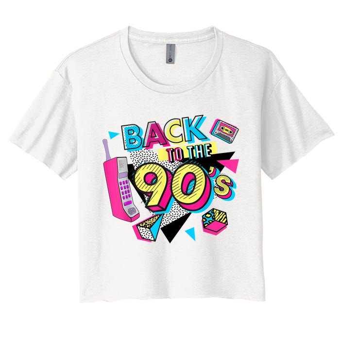 Back To The 90s Outfits Retro Costume Party Cassette Tape Women's Crop Top Tee